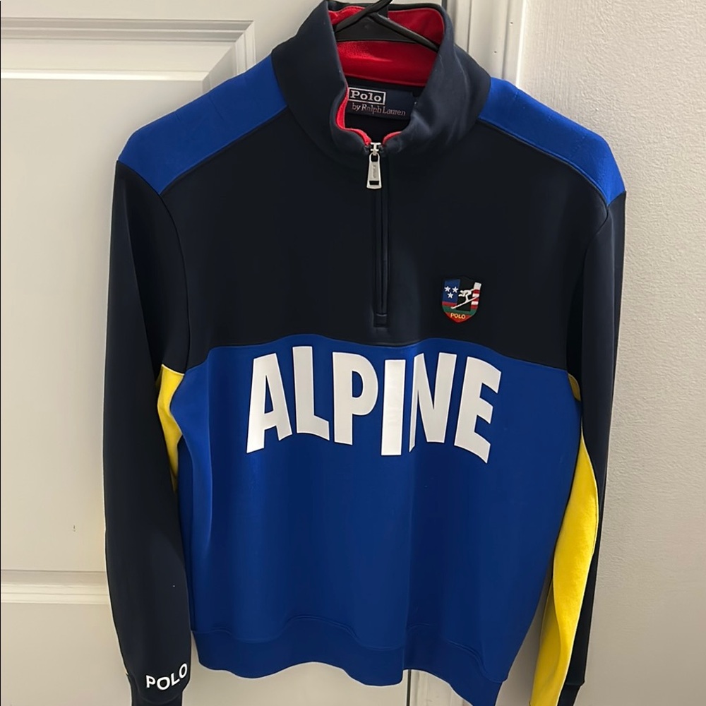 Polo by Ralph Lauren Men's Blue and Yellow Alpine Sweater